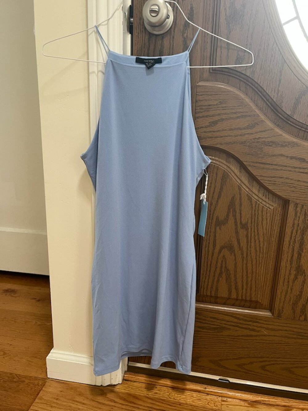 NWT Forever 21 light baby blue halter mini dress